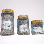 Tea Coffee Sugar Glass Jar Set